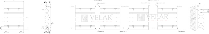 Радиатор VELAR R89 500 H - 5 БП RAL9016
