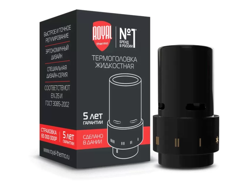 Термоголовка жидкостная ROYAL THERMO Design, Click (черный)