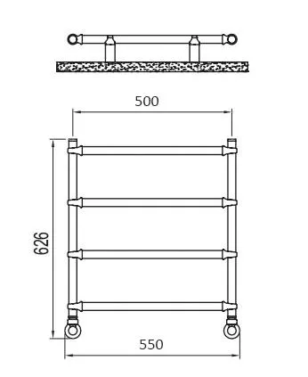 Полотенцесушитель IRSAP BELLA/EI 550/532 электрический, 4 трубки, CL.50 T01, (хром) chrome